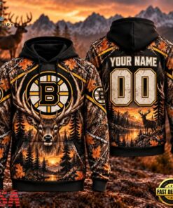 NHL Boston Bruins 2026 Personalized Hunting Camo Design Hoodie, NHL Hockey 3D Shirt Nhl Boston Bruins 2026 Personalized Hunting Camo Design Hoodie