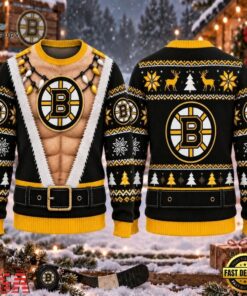 NHL Boston Bruins Funny Body Christmas Ugly Sweater, NHL Hockey 3D Shirt Nhl Boston Bruins Funny Body Christmas Ugly Sweater