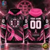 NHL Boston Bruins Pink Fights Breast Cancer 2026 Personalized Hoodie Shirt, NHL Hockey 3D Shirt Nhl Boston Bruins Pink Fights Breast Cancer 2026 Personalized Hoodie Shirt