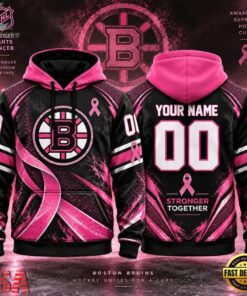 NHL Boston Bruins Pink Fights Breast Cancer 2026 Personalized Hoodie Shirt, NHL Hockey 3D Shirt Nhl Boston Bruins Pink Fights Breast Cancer 2026 Personalized Hoodie Shirt