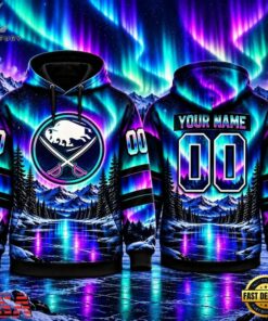 NHL Buffalo Sabres Special Design With Northern Lights 2026 Hoodie Shirt, NHL Hockey 3D Shirt Nhl Buffalo Sabres Special Design With Northern Lights 2026 Hoodie Shirt