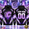 NHL Calgary Flames 2026 Hockey Fights Cancer Personalized Hoodie Shirt, NHL Hockey 3D Shirt Nhl Calgary Flames 2026 Hockey Fights Cancer Personalized Hoodie Shirt