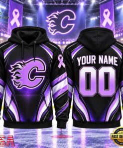 NHL Calgary Flames 2026 Hockey Fights Cancer Personalized Hoodie Shirt, NHL Hockey 3D Shirt Nhl Calgary Flames 2026 Hockey Fights Cancer Personalized Hoodie Shirt