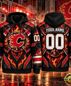 NHL Calgary Flames 2026 Honoring Firefighters Personalized Hoodie Shirt, NHL Hockey 3D Shirt Nhl Calgary Flames 2026 Honoring Firefighters Personalized Hoodie Shirt