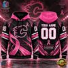 NHL Calgary Flames Pink Fights Breast Cancer 2026 Personalized Hoodie Shirt, NHL Hockey 3D Shirt Nhl Calgary Flames Pink Fights Breast Cancer 2026 Personalized Hoodie Shirt