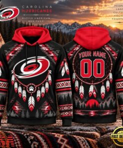 NHL Carolina Hurricanes 2026 Native American Heritage Design Hoodie Shirt, NHL Hockey 3D Shirt Nhl Carolina Hurricanes 2026 Native American Heritage Design Hoodie Shirt