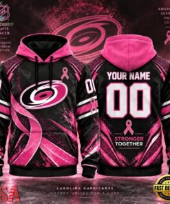 NHL Carolina Hurricanes Pink Fights Breast Cancer 2026 Personalized Hoodie Shirt, NHL Hockey 3D Shirt Nhl Carolina Hurricanes Pink Fights Breast Cancer 2026 Personalized Hoodie Shirt
