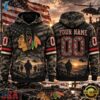 NHL Chicago Blackhawks Military Appreciation Design Personalized Hoodie, NHL Hockey 3D Shirt Nhl Chicago Blackhawks Military Appreciation Design Personalized Hoodie