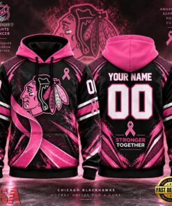 NHL Chicago Blackhawks Pink Fights Breast Cancer 2026 Personalized Hoodie Shirt, NHL Hockey 3D Shirt Nhl Chicago Blackhawks Pink Fights Breast Cancer 2026 Personalized Hoodie Shirt