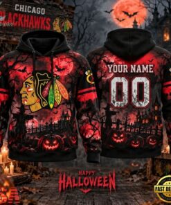 NHL Chicago Blackhawks Special Halloween 2026 Design Hoodie Shirt, NHL Hockey 3D Shirt Nhl Chicago Blackhawks Special Halloween 2026 Design Hoodie Shirt