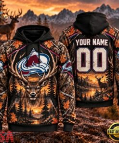 NHL Colorado Avalanche 2026 Personalized Hunting Camo Design Hoodie, NHL Hockey 3D Shirt Nhl Colorado Avalanche 2026 Personalized Hunting Camo Design Hoodie