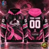 NHL Colorado Avalanche Pink Fights Breast Cancer 2026 Personalized Hoodie Shirt, NHL Hockey 3D Shirt Nhl Colorado Avalanche Pink Fights Breast Cancer 2026 Personalized Hoodie Shirt