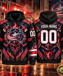NHL Columbus Blue Jackets 2026 Honoring Firefighters Personalized Hoodie Shirt, NHL Hockey 3D Shirt Nhl Columbus Blue Jackets 2026 Honoring Firefighters Personalized Hoodie Shirt