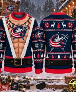 NHL Columbus Blue Jackets Funny Body Christmas Ugly Sweater, NHL Hockey 3D Shirt Nhl Columbus Blue Jackets Funny Body Christmas Ugly Sweater