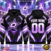 NHL Dallas Stars 2026 Hockey Fights Cancer Personalized Hoodie Shirt, NHL Hockey 3D Shirt Nhl Dallas Stars 2026 Hockey Fights Cancer Personalized Hoodie Shirt