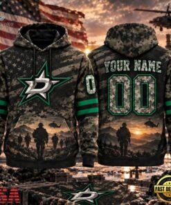 NHL Dallas Stars Military Appreciation Design Personalized Hoodie, NHL Hockey 3D Shirt Nhl Dallas Stars Military Appreciation Design Personalized Hoodie