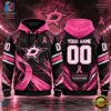 NHL Dallas Stars Pink Fights Breast Cancer 2026 Personalized Hoodie Shirt, NHL Hockey 3D Shirt Nhl Dallas Stars Pink Fights Breast Cancer 2026 Personalized Hoodie Shirt