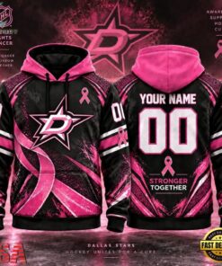 NHL Dallas Stars Pink Fights Breast Cancer 2026 Personalized Hoodie Shirt, NHL Hockey 3D Shirt Nhl Dallas Stars Pink Fights Breast Cancer 2026 Personalized Hoodie Shirt