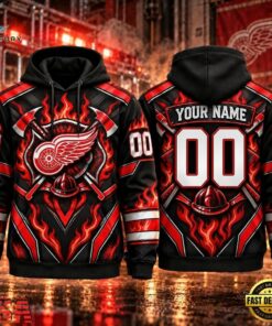 NHL Detroit Red Wings 2026 Honoring Firefighters Personalized Hoodie Shirt, NHL Hockey 3D Shirt Nhl Detroit Red Wings 2026 Honoring Firefighters Personalized Hoodie Shirt