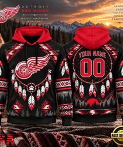 NHL Detroit Red Wings 2026 Native American Heritage Design Hoodie Shirt, NHL Hockey 3D Shirt Nhl Detroit Red Wings 2026 Native American Heritage Design Hoodie Shirt