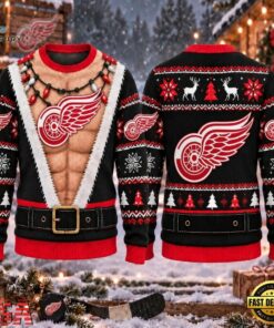 NHL Detroit Red Wings Funny Body Christmas Ugly Sweater, NHL Hockey 3D Shirt Nhl Detroit Red Wings Funny Body Christmas Ugly Sweater