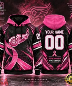 NHL Detroit Red Wings Pink Fights Breast Cancer 2026 Personalized Hoodie Shirt, NHL Hockey 3D Shirt Nhl Detroit Red Wings Pink Fights Breast Cancer 2026 Personalized Hoodie Shirt