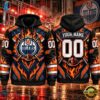 NHL Edmonton Oilers 2026 Honoring Firefighters Personalized Hoodie Shirt, NHL Hockey 3D Shirt Nhl Edmonton Oilers 2026 Honoring Firefighters Personalized Hoodie Shirt