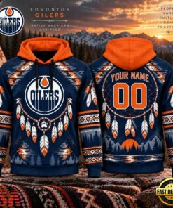 NHL Edmonton Oilers 2026 Native American Heritage Design Hoodie Shirt, NHL Hockey 3D Shirt Nhl Edmonton Oilers 2026 Native American Heritage Design Hoodie Shirt