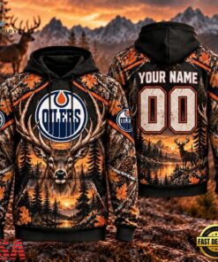 NHL Edmonton Oilers 2026 Personalized Hunting Camo Design Hoodie, NHL Hockey 3D Shirt Nhl Edmonton Oilers 2026 Personalized Hunting Camo Design Hoodie