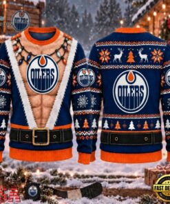 NHL Edmonton Oilers Funny Body Christmas Ugly Sweater, NHL Hockey 3D Shirt Nhl Edmonton Oilers Funny Body Christmas Ugly Sweater