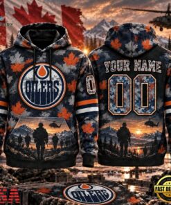 NHL Edmonton Oilers Military Appreciation Design Personalized Hoodie, NHL Hockey 3D Shirt Nhl Edmonton Oilers Military Appreciation Design Personalized Hoodie