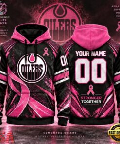 NHL Edmonton Oilers Pink Fights Breast Cancer 2026 Personalized Hoodie Shirt, NHL Hockey 3D Shirt Nhl Edmonton Oilers Pink Fights Breast Cancer 2026 Personalized Hoodie Shirt