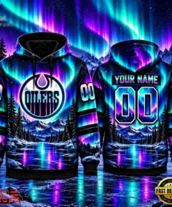NHL Edmonton Oilers Special Design With Northern Lights 2026 Hoodie Shirt, NHL Hockey 3D Shirt Nhl Edmonton Oilers Special Design With Northern Lights 2026 Hoodie Shirt