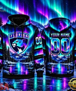 NHL Florida Panthers Special Design With Northern Lights 2026 Hoodie Shirt, NHL Hockey 3D Shirt Nhl Florida Panthers Special Design With Northern Lights 2026 Hoodie Shirt