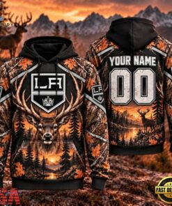 NHL Los Angeles Kings 2026 Personalized Hunting Camo Design Hoodie, NHL Hockey 3D Shirt Nhl Los Angeles Kings 2026 Personalized Hunting Camo Design Hoodie
