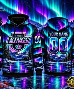 NHL Los Angeles Kings Special Design With Northern Lights 2026 Hoodie Shirt, NHL Hockey 3D Shirt Nhl Los Angeles Kings Special Design With Northern Lights 2026 Hoodie Shirt