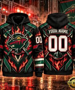 NHL Minnesota Wild 2026 Honoring Firefighters Personalized Hoodie Shirt, NHL Hockey 3D Shirt Nhl Minnesota Wild 2026 Honoring Firefighters Personalized Hoodie Shirt