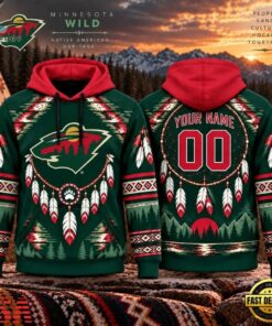 NHL Minnesota Wild 2026 Native American Heritage Design Hoodie Shirt, NHL Hockey 3D Shirt Nhl Minnesota Wild 2026 Native American Heritage Design Hoodie Shirt