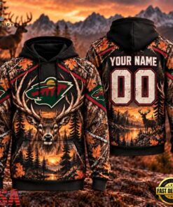 NHL Minnesota Wild 2026 Personalized Hunting Camo Design Hoodie, NHL Hockey 3D Shirt Nhl Minnesota Wild 2026 Personalized Hunting Camo Design Hoodie