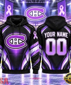 NHL Montreal Canadiens 2026 Hockey Fights Cancer Personalized Hoodie Shirt, NHL Hockey 3D Shirt Nhl Montreal Canadiens 2026 Hockey Fights Cancer Personalized Hoodie Shirt
