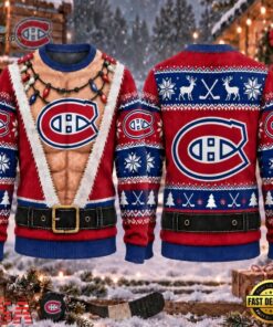 NHL Montreal Canadiens Funny Body Christmas Ugly Sweater, NHL Hockey 3D Shirt Nhl Montreal Canadiens Funny Body Christmas Ugly Sweater