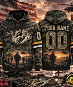 NHL Nashville Predators Military Appreciation Design Personalized Hoodie, NHL Hockey 3D Shirt Nhl Nashville Predators Military Appreciation Design Personalized Hoodie
