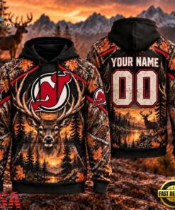 NHL New Jersey Devils 2026 Personalized Hunting Camo Design Hoodie, NHL Hockey 3D Shirt Nhl New Jersey Devils 2026 Personalized Hunting Camo Design Hoodie