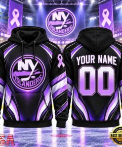 NHL New York Islanders 2026 Hockey Fights Cancer Personalized Hoodie Shirt, NHL Hockey 3D Shirt Nhl New York Islanders 2026 Hockey Fights Cancer Personalized Hoodie Shirt