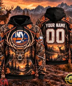 NHL New York Islanders 2026 Personalized Hunting Camo Design Hoodie, NHL Hockey 3D Shirt Nhl New York Islanders 2026 Personalized Hunting Camo Design Hoodie