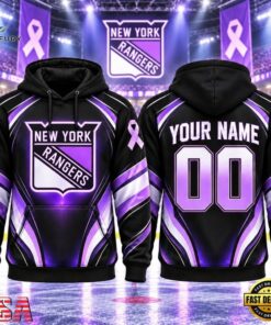 NHL New York Rangers 2026 Hockey Fights Cancer Personalized Hoodie Shirt, NHL Hockey 3D Shirt Nhl New York Rangers 2026 Hockey Fights Cancer Personalized Hoodie Shirt