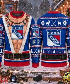 NHL New York Rangers Funny Body Christmas Ugly Sweater, NHL Hockey 3D Shirt Nhl New York Rangers Funny Body Christmas Ugly Sweater