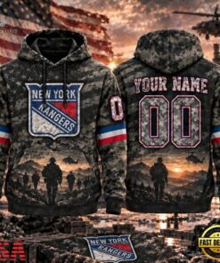 NHL New York Rangers Military Appreciation Design Personalized Hoodie, NHL Hockey 3D Shirt Nhl New York Rangers Military Appreciation Design Personalized Hoodie