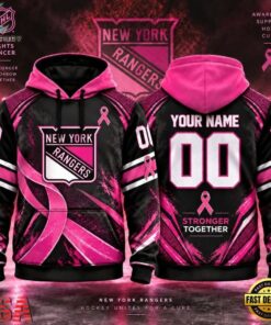NHL New York Rangers Pink Fights Breast Cancer 2026 Personalized Hoodie Shirt, NHL Hockey 3D Shirt Nhl New York Rangers Pink Fights Breast Cancer 2026 Personalized Hoodie Shirt
