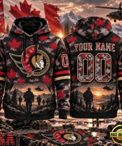 NHL Ottawa Senators Military Appreciation Design Personalized Hoodie, NHL Hockey 3D Shirt Nhl Ottawa Senators Military Appreciation Design Personalized Hoodie